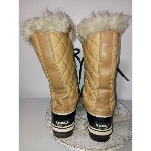 SOREL: Tan Tall Lace Up Winter Boots (Waterproof/Wool Inside) Women's Size 10 - Picture 3 of 7